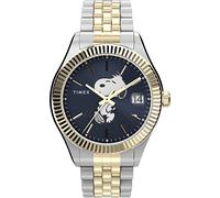 Timex Orologio da donna Peanuts x Waterbury Legacy - Bracciale in tono argento quadrante rosa cassa tono argento, Blu/Due, One Size, 36 mm Waterbury Legacy X Peanuts Orologio con bracciale a 3 mani