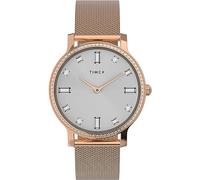 Timex Orologio da donna Trend, 34 mm, in acciaio inox, con quadrante argentato, cassa color oro rosa TW2W19200