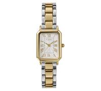 Timex Orologio da Donna Trend da 21 mm, Cinturino in Lega a Doppia Tonalità, Quadrante Bianco, Cassa Dorata, TW2Y01300