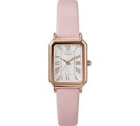 Timex Orologio da Donna Trend da 21 mm, Cinturino in Pelle Rosa, Quadrante Bianco, Cassa Oro Rosa, TW2Y01100