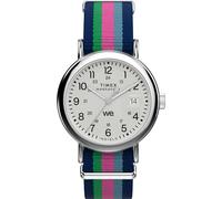 Timex Orologio da donna Weekender 37mm - Cinturino blu quadrante bianco cassa argentata