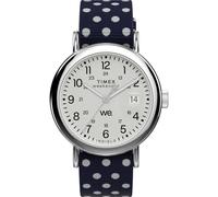 Timex Orologio da donna Weekender 40mm - Cinturino blu quadrante bianco cassa argentata