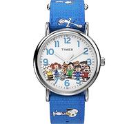Timex Weekender - Orologio da donna stagionale da 38 mm, cinturino blu, quadrante bianco, cassa argentata, Blu