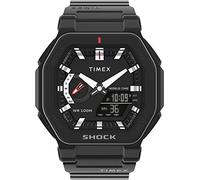 Timex Orologio da uomo Command Encounter 54mm - quadrante nero cassa nera cinturino nero, Nero/Bianco, One Size, Orologio da 45 mm con cinturino in resina