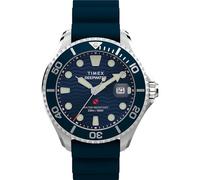 Timex Orologio da uomo Deep Water Meridian 44mm - Cinturino blu quadrante blu cassa in acciaio inossidabile