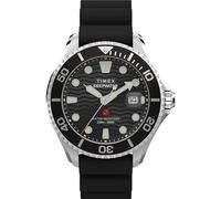 Timex Orologio da uomo Deep Water Meridian 44mm - Cinturino nero quadrante nero cassa in acciaio inossidabile