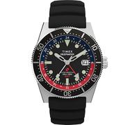 Timex Orologio da uomo Deep Water Reef 41mm - Cinturino nero quadrante nero cassa in acciaio inossidabile