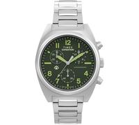 Timex Orologio da uomo Expedition Capstone cronografo 41 mm - cinturino argentato quadrante verde cassa argentata