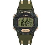Timex Orologio da uomo Expedition CAT5 da 41 mm, cinturino in pelle verde, quadrante digitale, cassa verde TW4B30300