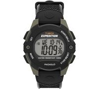 Timex Orologio da uomo Expedition da 41 mm, cinturino in resina nera in due pezzi, quadrante digitale, cassa verde TW4B28500