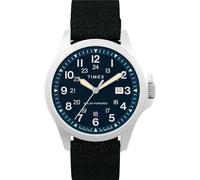 Timex Orologio da uomo Expedition Field Solar 41mm - cinturino nero quadrante blu cassa in acciaio inossidabile