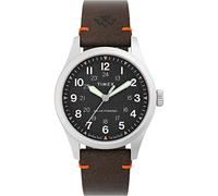 Timex Orologio meccanico da uomo, 43 mm, cinturino in acciaio inox, quadrante blu, cassa argentata TW2V72100