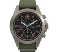 Timex Orologio da uomo Expedition North 43 mm, cinturino in gomma sintetica nera, quadrante nero, cassa in titanio TW2V96300