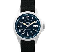 Timex Orologio da Uomo Expedition North da 41 mm, Cinturino a Sgancio Rapido in Nero, Quadrante Blu, Cassa in Acciaio Inox, TW2Y30000