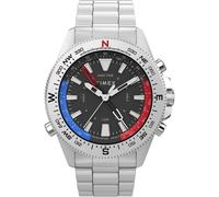 Timex Orologio da uomo Expedition North da 43 mm, cinturino in acciaio inox, quadrante nero, cassa in acciaio inox TW2V41800