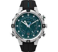 Timex Orologio automatico da uomo Timex Q da 40 mm, cinturino in gomma sintetica, in acciaio inox, quadrante champagne, cassa in acciaio inox TW2W47600