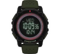 Timex Orologio da uomo Expedition Ridge 49 mm - Cinturino verde con display digitale neg quadrante cassa nera