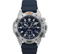 Timex Orologio da uomo Expedition Ridge Chronograph 42mm - Cinturino blu quadrante blu cassa in acciaio IP, Blu, moderno
