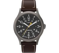 Timex Orologio da uomo Expedition Scout 40mm - cinturino marrone quadrante nero cassa grigia