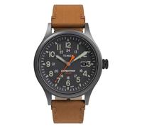 Timex Orologio da uomo Expedition Scout da 40 mm con cinturino in pelle e quadrante nero