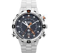 Timex Orologio da uomo Expedition Tide/Temp/Compass 45 mm - Cinturino in acciaio inossidabile quadrante blu cassa in acciaio inossidabile