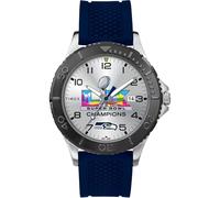 Timex Orologio da uomo Gamer Super Bowl Champions LX Seattle Seahawks 42 mm - Cinturino blu quadrante argentato cassa argentata