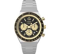 Timex Orologio da uomo ispirato ai subacquei da 40 mm - cinturino bicolore quadrante nero cassa bicolore
