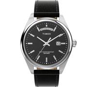 Timex Orologio da uomo Legacy 41 mm - Cinturino in acciaio inossidabile con quadrante e cassa in acciaio inossidabile, Nero/Acciaio inossidabile/Nero, tradizionale