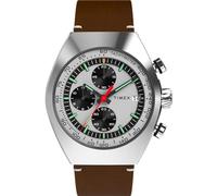 Timex Orologio da uomo Legacy Tonneau 42mm - cinturino nero quadrante nero cassa in acciaio inossidabile, Marrone/Argento/Acciaio inossidabile, Moderno
