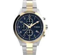 Timex Orologio da Uomo Trend da 43 mm, Cinturino in Acciaio Inox a Doppia Tonalità, Quadrante Blu, Cassa a Doppia Tonalità, TW2Y01500