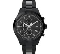 Timex Orologio da Uomo Trend da 43 mm, Cinturino in Acciaio Inox Nero, Quadrante Nero, Cassa Nera, TW2Y01600