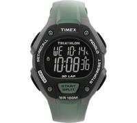 Timex Orologio da uomo Triathlon Classic 30 Lap 38mm - Cinturino verde quadrante digitale cassa nera