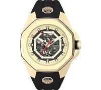 Timex Orologio da uomo UFC Mechanical Street 45 mm - Cinturino in PU nero quadrante dorato cassa dorata TW2V86500