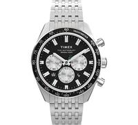 Timex Orologio da Uomo Waterbury da 41 mm con Cinturino in Acciaio Inox Nero, Quadrante Nero, Cassa in Acciaio Inox, TW2Y29100