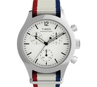Timex Orologio da uomo Weekender New England cronografo 40 mm - grigio slip-thru doppio strato quadrante bianco cassa in acciaio inossidabile