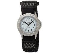 Timex Orologio per bambini 28 mm - Cassa argentata con quadrante bianco e cinturino in tessuto nero T79051