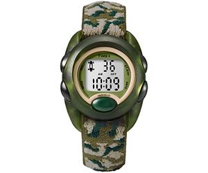 Timex Orologio per bambini da 34 mm - Cassa verde con quadrante digitale e cinturino in tessuto elastico verde T71912