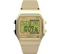 Timex Orologio T80 34mm con Cinturino in Acciaio Inox, Oro/Tonalità oro/Digitale, Moderno