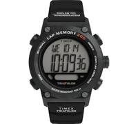 Timex Orologio Triathlon 44mm Uomo - Cinturino Nero Quadrante Digitale Cassa Nera