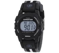 Orologio Timex Expedition Digital CAT 33mm unisex - Cassa nera con cinturino in tessuto a righe nere e grigie T49661