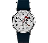 Timex Peanuts Weekender - Orologio da baseball da uomo, 38 mm, con quadrante bianco, colore: blu