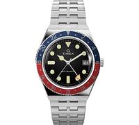 Timex Q GMT - Orologio da uomo da 38 mm, nero/Argento, Moderno
