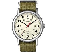 Timex T2N651 Orologio da Polso al Quarzo, Analogico, Unisex, Tessuto, Beige/Verde