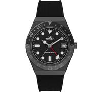 Timex Timex Q, Orologio da uomo, 38 mm, cinturino nero sintetico due pezzi, quadrante nero, cassa color canna di fucile TW2V38200