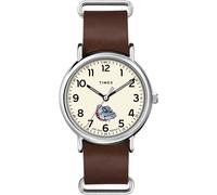 Timex Tribute Cinturino in pelle al quarzo da uomo Collegiate Weekender 40mm