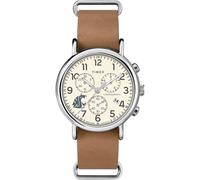 Timex Tribute Cinturino in pelle al quarzo da uomo con cronografo da 40 mm, Cougars dello stato di Washington