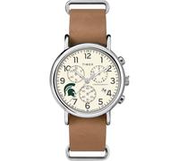 Timex Tribute Cinturino in pelle al quarzo da uomo da 40 mm, Spartani del Michigan