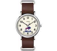 Timex Tribute Cinturino in pelle al quarzo da uomo NFL Weekender 40 mm, Bufalo Bills