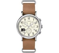 Timex Tribute Cinturino in pelle al quarzo da uomo NHL Weekender Chrono 40 mm, Philadelphia Volantini, moderno