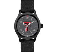 Timex Tribute - Cinturino in tessuto al quarzo da uomo collegiate scout, 40 mm, Texas Tech Red Raiders, classico